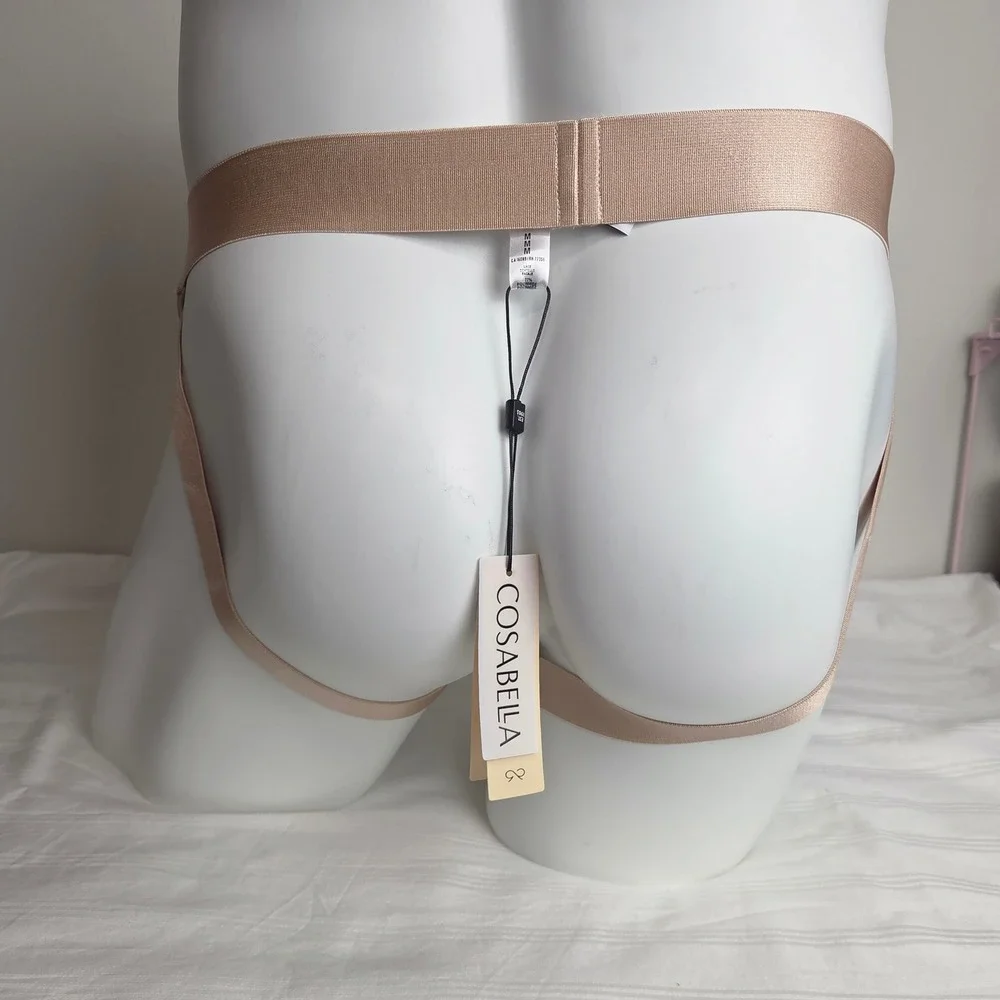 Cosabella Men's Luxury Italian Metallic Lace Jockstrap Camel Gold M